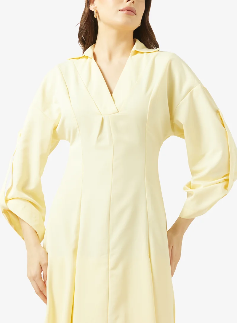 Ginger Collared A Line Maxi Dress